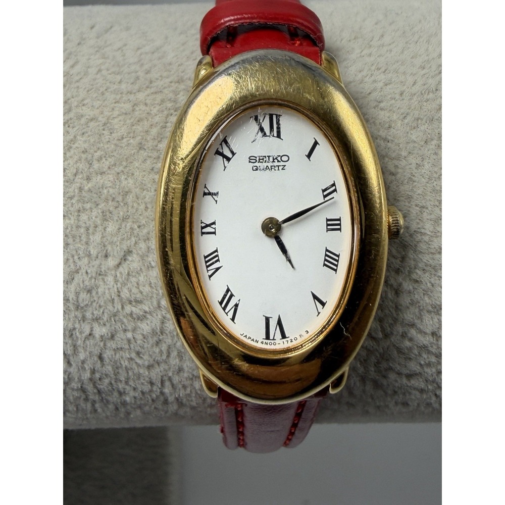 Scratched Seiko 4N00-563H New Battery Ladies Watch 20MM 7.25" Vintage